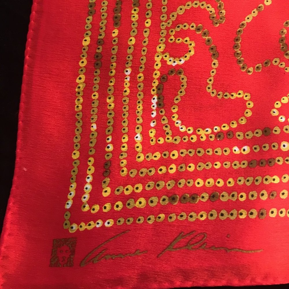 Anne Klein Red and Gold Scarf